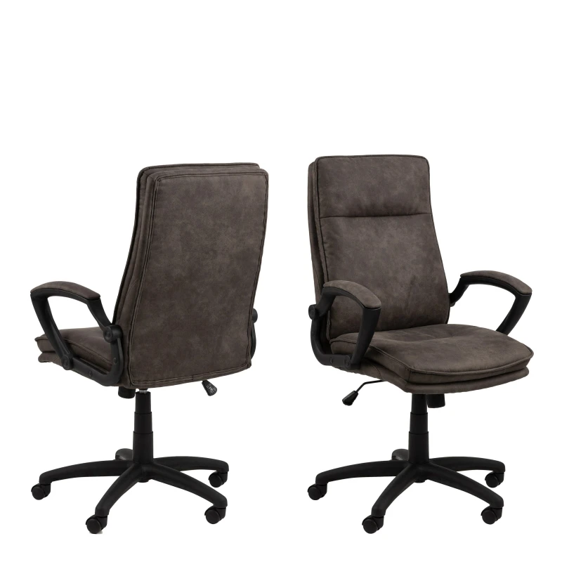 Image of Furniture To Go Brad Swiverl Desk chair with Armrest in Black Black