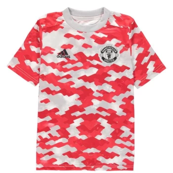 Image of adidas Manchester United Pre Match Shirt 2021 2022 Junior - Red