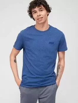Image of Superdry Embroidered Logo T-Shirt - Blue, Size 3XL, Men