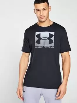 Image of Under Armour Training Boxed Sportstyle Logo T-Shirt - Black/Grey, Size 2XL, Men