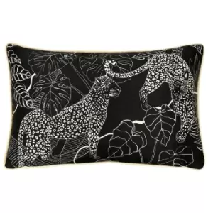 Image of Aurora Rectangular Leopard Cushion Blush/Black