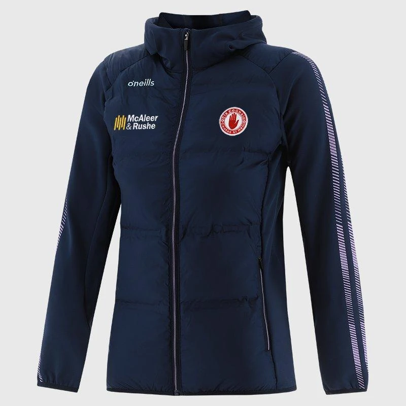 Image of ONeills Kids Dynamo Tyrone GAA Hooded Long Sleeve Performance Training Jacket Marine/Purple female 10-11 Years