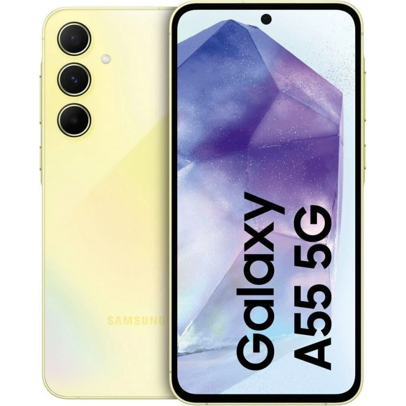 Image of Samsung Galaxy A55 256GB 5G SIM Free Smartphone - Awesome Lemon SM-A556BZYCEUB Yellow