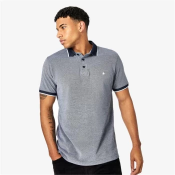 Image of Jack Wills Kelvington Tipped Pique Polo - Navy