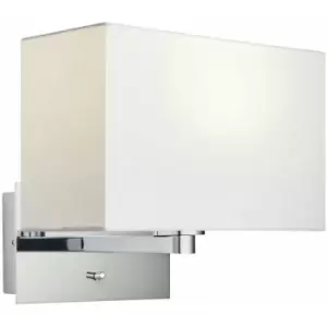 Image of Loops - Wall Light & Shade Chrome Plate & Vintage White Fabric 60W E27 gls e10303