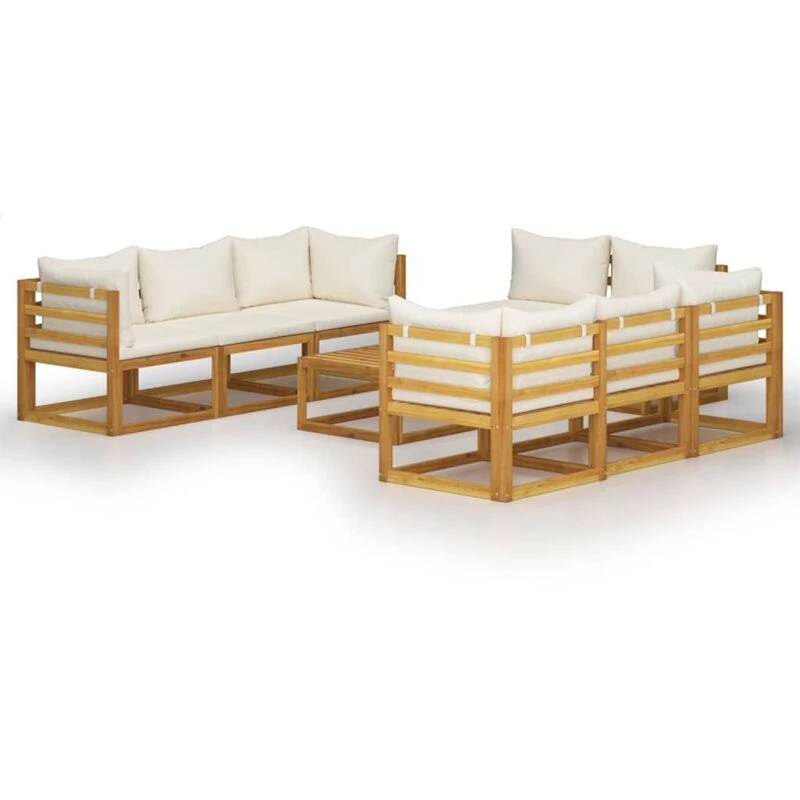 Image of VIDAXL 9 Piece Garden Lounge Set with Cushions Solid Wood Acacia (uk/ie/fi/no only) Vidaxl 8720286906231