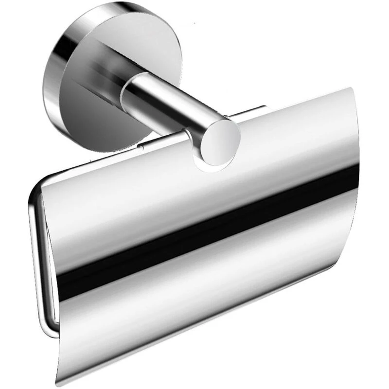 Image of Cosmic Toilet Roll Holder With Cover, Chrome, Hidden Fixings, Anti-Corrosion, Start Collection