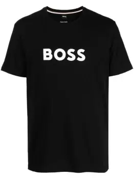 Image of BOSS Logo-print Cotton T-Shirt Black