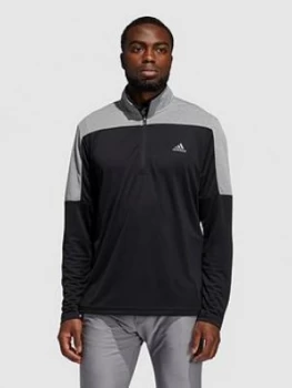 Image of Adidas Golf Quarter Zip Upf Lightweight - Black