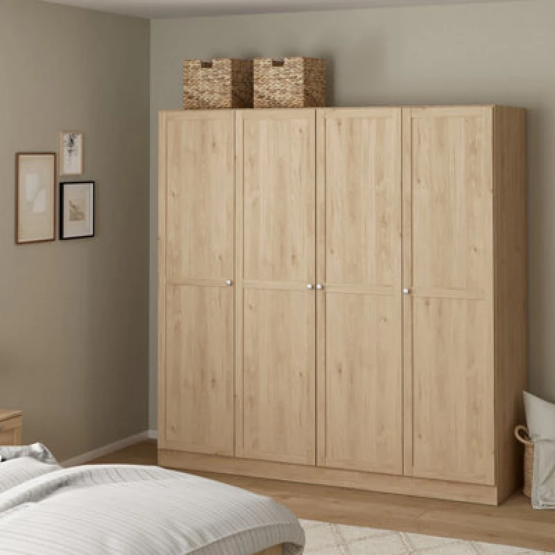 Image of Furniture To Go Brande Wardrobe with 4 Frame Doors Brown unisex