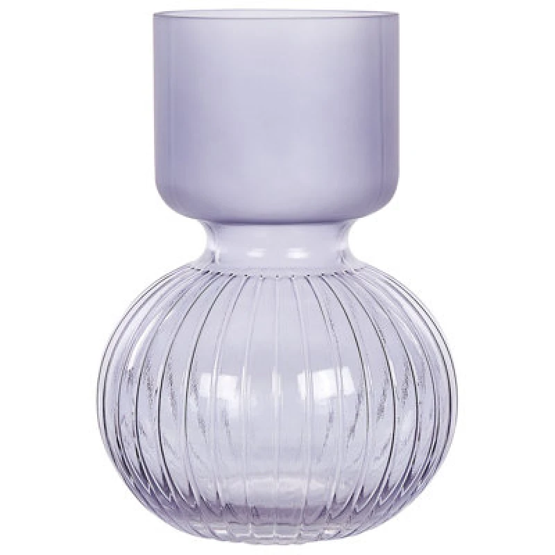 Image of Beliani Flower Vase Thetidio Glass 26cm Violet
