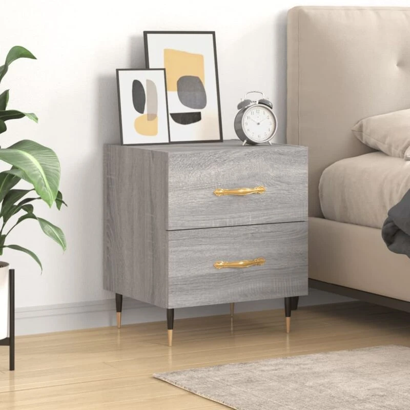 Image of VIDAXL Bedside Cabinet Grey Sonoma 40x35x47.5cm Engineered Wood Vidaxl 8720845908515