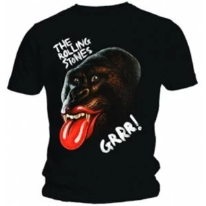 Image of Rolling Stones Grrr Black Gorilla Mens Black T Shirt: Large