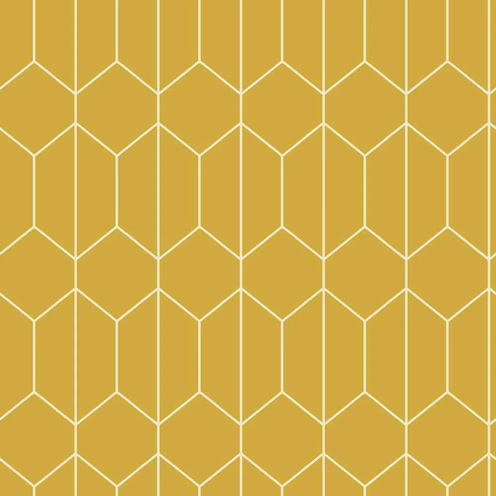 Image of Arthouse Linear Geo Ochre Wallpaper