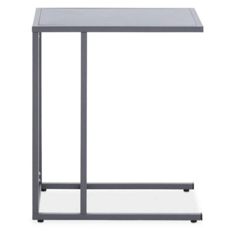 Image of Orsina Sleek Grey Metal Side Table, Modern Design Bedside Table For Bedroom, Functional Livingroom Sidetable