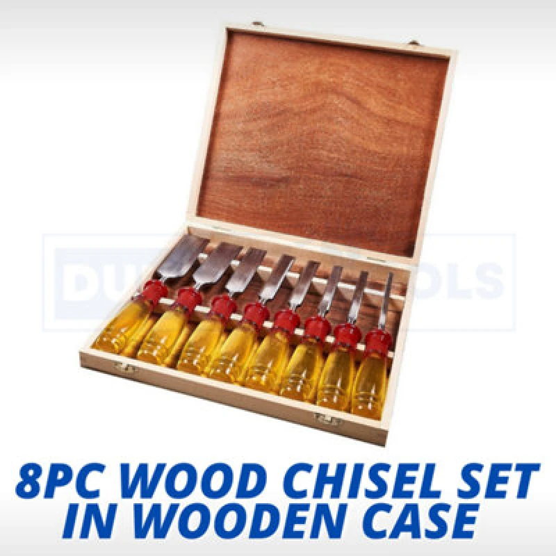 Image of Toolzone 8 Piece Wood Chisel Set In Wooden Case KDPWW217