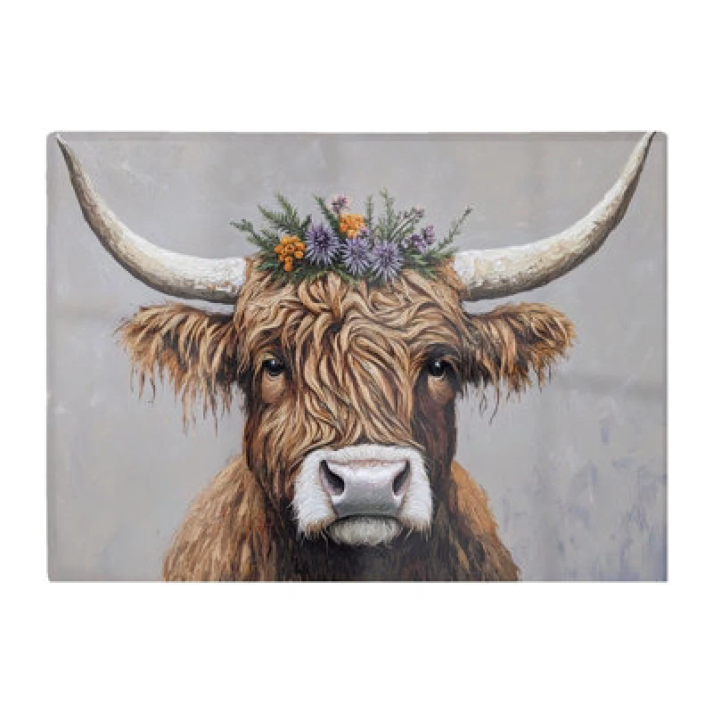 Image of Warren Reed Designer Highland Cow With A Thistle Head Dress Chopping Board