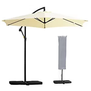Image of Outsunny Sun Umbrella 84D-096V01BG Metal, Polyester Beige