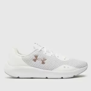 Image of Under Armour White Charged Pursuit 3 Trainers
