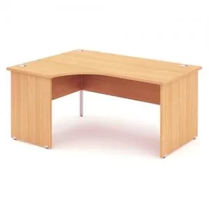 Image of Impulse Panel End 1400 Left Hand Crescent Desk Beech