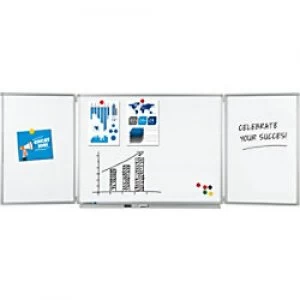 Image of Legamaster Wall Mountable Magnetic Whiteboard Enamel Professional Conference Unit 90 x (120-240) cm