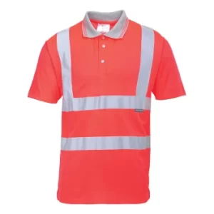 Image of Portwest Mens Class 2 Hi Vis Polo Shirt Red M