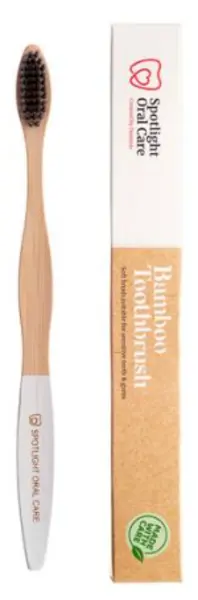 Image of Spotlight Oral Care Red Bamboo Toothbrush
