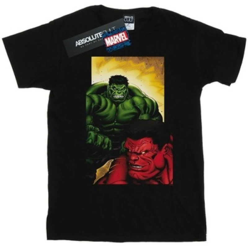 Image of Marvel Red Hulk Vs Green Hulk T-Shirt Black male