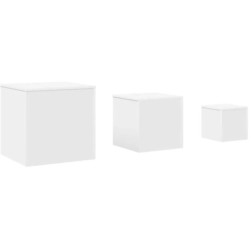 Image of VIDAXL Side Tables 3 pcs White Engineered Wood Vidaxl 8720286611234