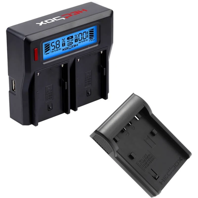 Image of Hedbox RP-DC50 Charger Dual Battery Charger and DFP50 Plate Kit
