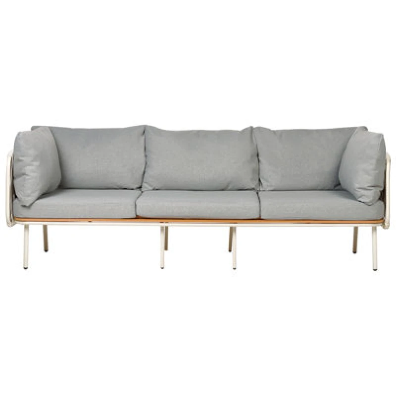 Image of Beliani Garden Sofa 3 Seater Senise Metal Grey