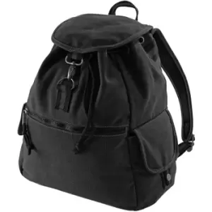 Image of Quadra Vintage Canvas Backpack - 18 Litres (Pack of 2) (One Size) (Vintage Black) - Vintage Black
