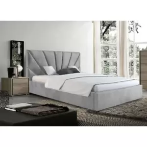 Image of Hamini Bed King Plush Velvet Silver