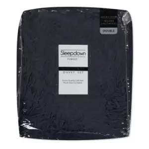 Image of I Saw It First Faux Fur Duvet Cover and Pillowcase Set - Grey