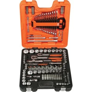 Image of Bahco 138 Piece Combination Drive Hex Socket, Screwdriver Bit and Crows Foot Spanner Set Metric Combination