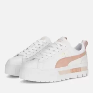 Image of Puma Womens Mayze Flatform Leather Trainers - UK 6
