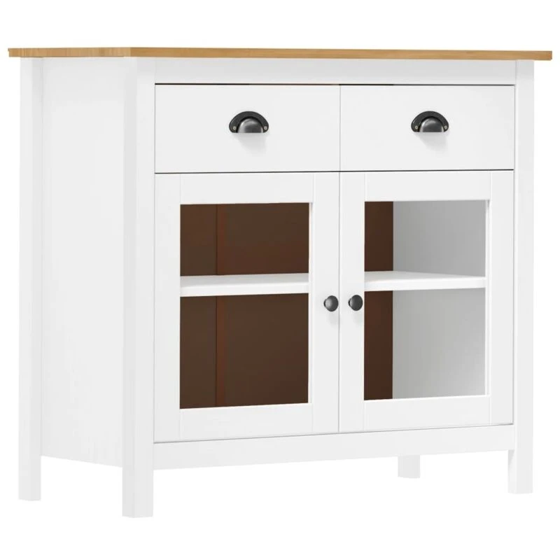 Image of VIDAXL Sideboard Hill White 90x40x80cm Solid Pine Wood Vidaxl 8719883910086