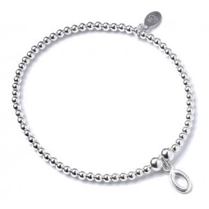 Image of Initial O Charm with Sterling Silver Ball Bead Bracelet