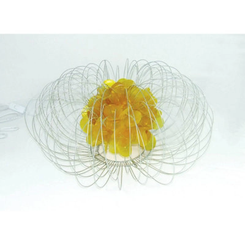 Image of Premier Housewares Maison by Premier Silver Wire Table Lamp Yellow