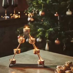 Image of Ivyline Cast Advent Countdown Candle Holder With Date Discs In Antique Brass