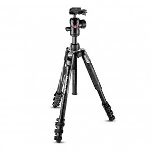 Image of Manfrotto MKBFRLA4BK BH Befree Advanced Travel Aluminum Tripod with 494 Ball Head Lever Locks Black
