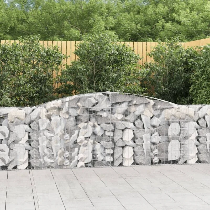 Image of VIDAXL Arched Gabion Baskets 9 pcs 400x30x100/120cm Galvanised Iron vidaXL 8720845574567