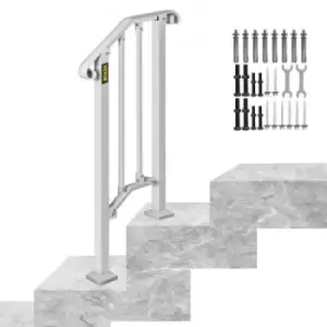 Image of VEVOR Wrought Iron Handrail Adjustable Stair Handrail For 1 to 2 Steps White