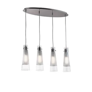 Image of Kuky 4 Light Hanging Ceiling Pendant Light Chrome, E27