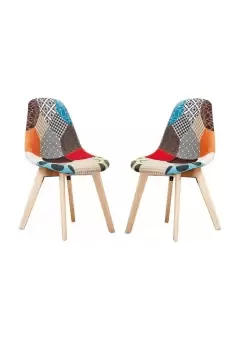 Image of Tulip Patchwork Dining Chair, Set of 2