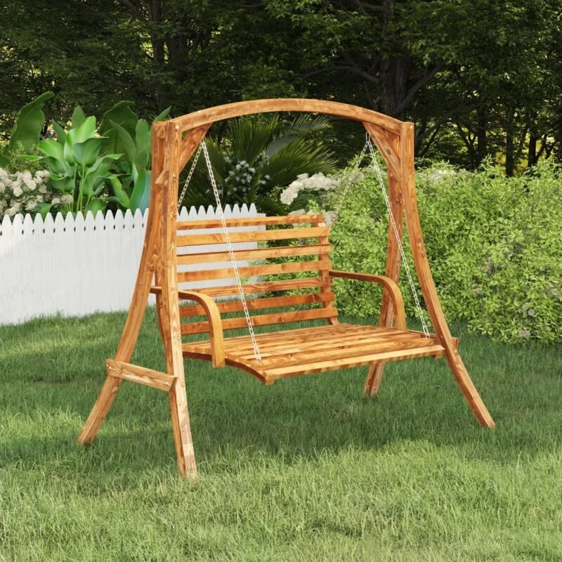 Image of VIDAXL Swing Frame Solid Bent Wood with Teak Finish Vidaxl 8720286167250