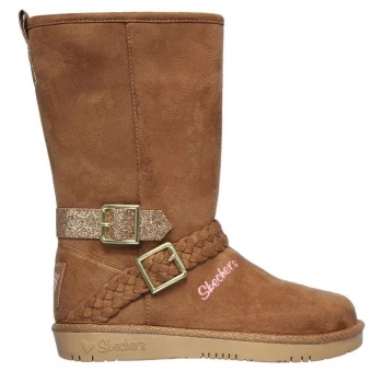 Image of Skechers Sparkle Glam Junior Girls Boots - Brown