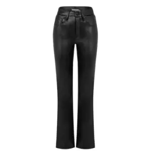 Image of GOOD AMERICAN Better Than Leather Good Icon Trousers - Black