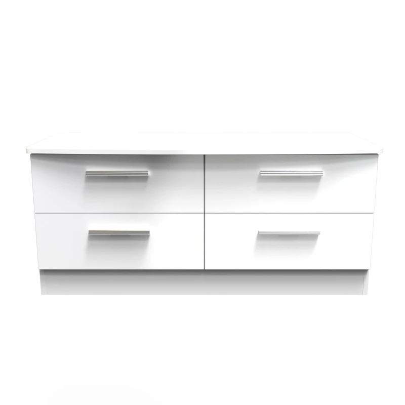 Image of Harrow 4 Drawer Bed Box In White Gloss (Ready Assembled)