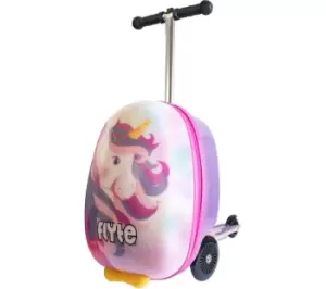 Image of FLYTE Midi 18" Suitcase Kick Scooter - Luna the Unicorn, Purple,Black,Yellow,Pink,Patterned,White